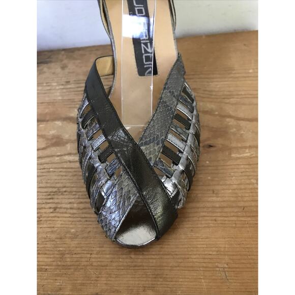 Vtg Maud Frizon Italy Italian Leather Snakeskin Strappy Sandals Heels 35.5 5.5 - Picture 2 of 8